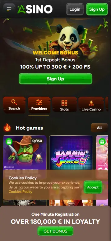 A licensed casino homepage featuring San Quentin 2 slot